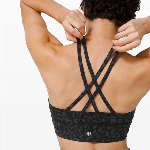 Lululemon Energy Bra Long Line Medium Support in Wild Thing Camo Deep Coal Multi - Picture 4 of 14